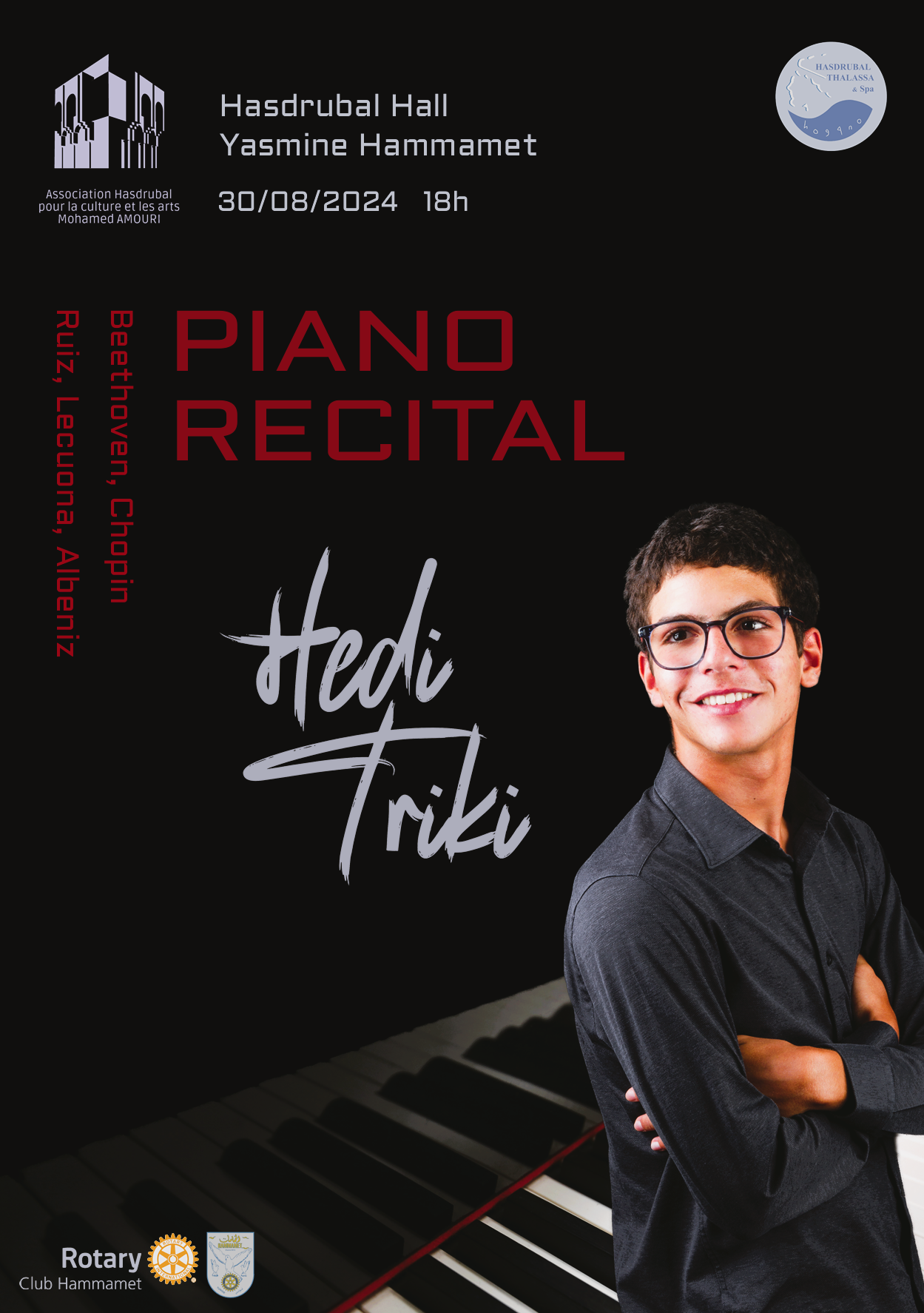 Poster for the Hasdrubal Hall recital, August 2024